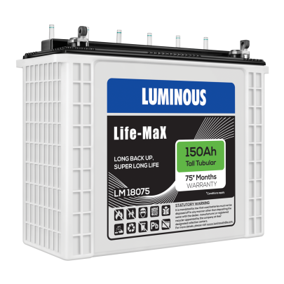 LUMINOUS LIFE MAX - LM 18075 150Ah TUBULAR BATTERY